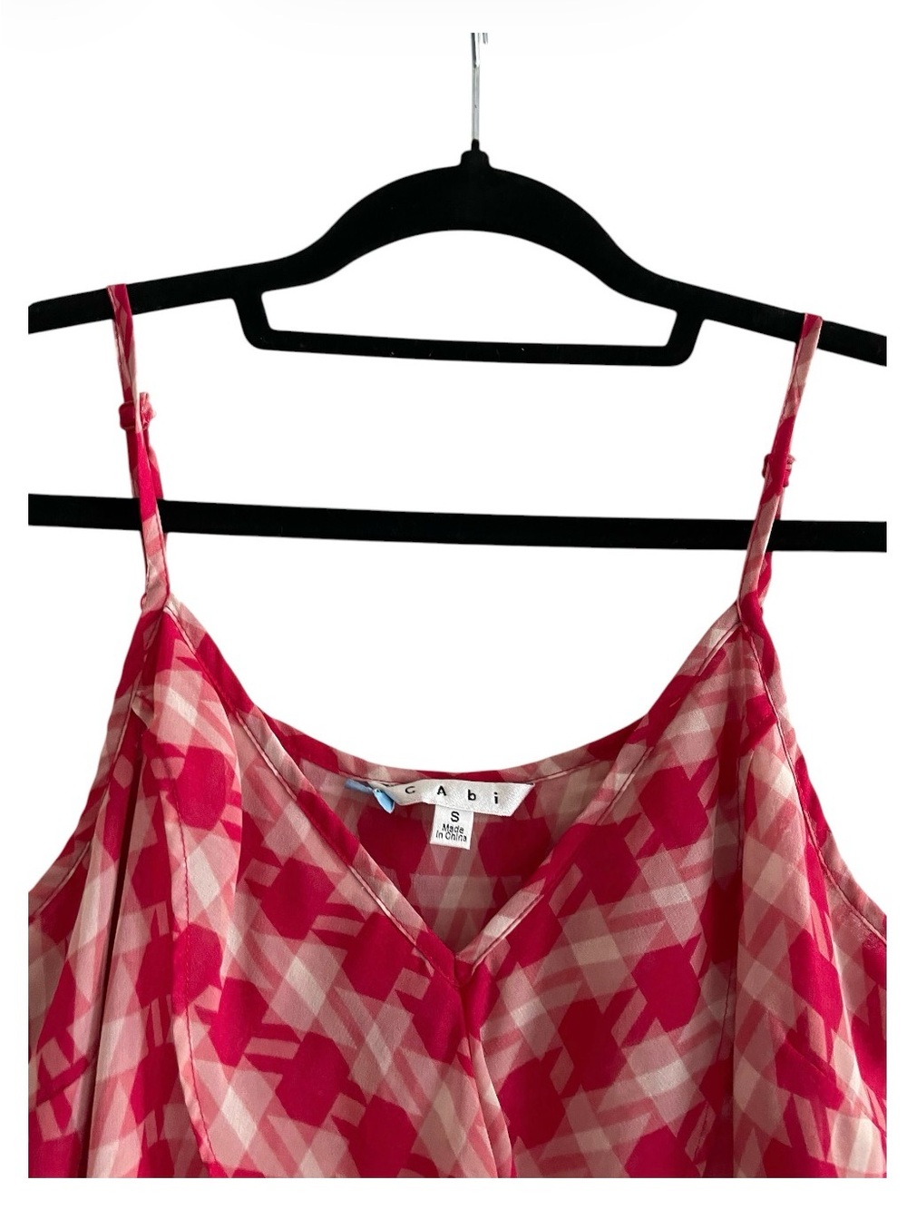 Cabi -Red Patterned Ruffle Cami Top - Picture 3 of 3